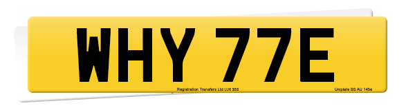 Registration number WHY 77E